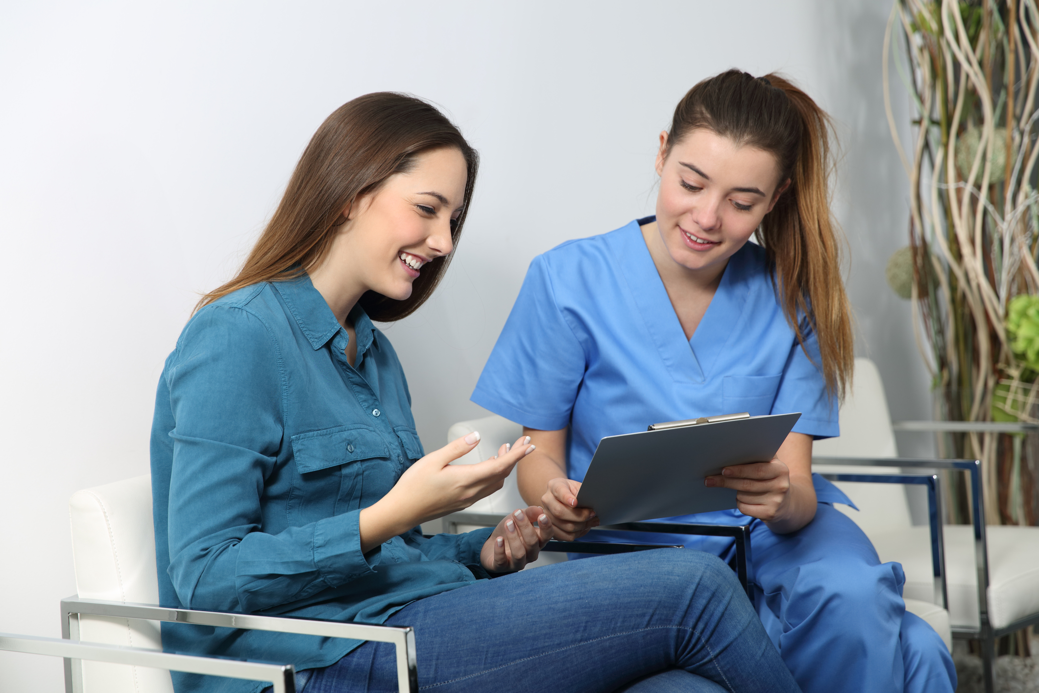 Two women having a discussion